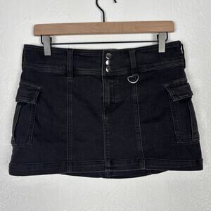 Urban Outfitters Black Denim Cargo Mini Skirt Size Medium